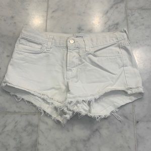 J Brand white jean cut off shorts